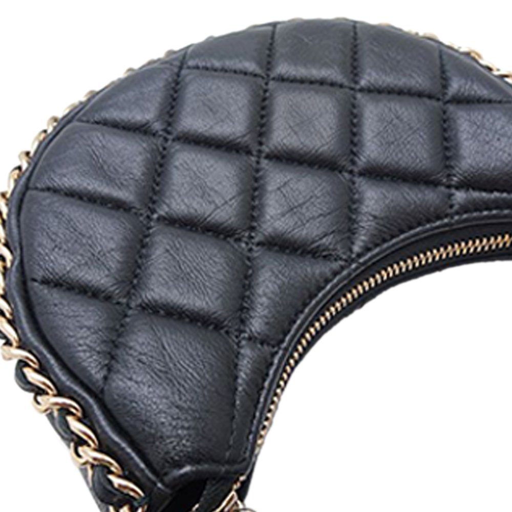 Pre-Loved Chanel Mini Quilted Lambskin Chain Around Hook Hobo - Picture 6 of 12